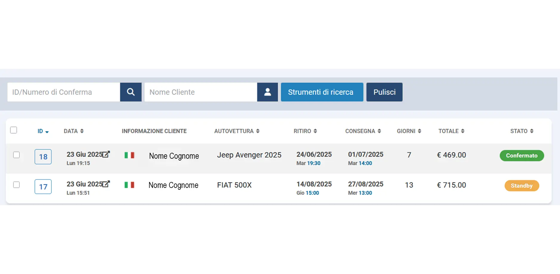 Gestione prenotazioni per il tuo autonoleggio e gestione pagamenti Gestione prenotazioni per il tuo autonoleggio e gestione pagamenti